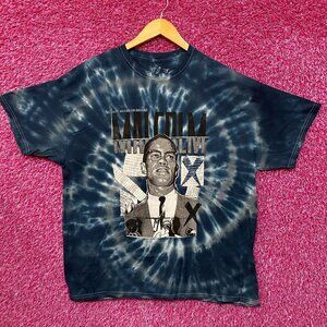 Malcolm X By Any Means Necessary Tie Dye T-Shirt XL